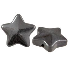 Perles en Verre Électroplaquées (13 x 13.5 x 5.5 mm) Gunmetal (5 pièces)