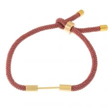 DIY Bracelet - Cordon en Nylon Tressé Réglable (23 cm) Rusty Red (1 pièce)