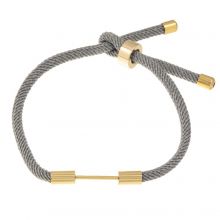 DIY Bracelet - Cordon Nylon Tressé Réglable (23 cm) Grey (1 pièce)