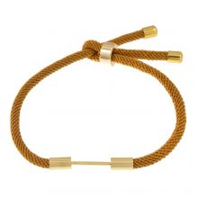 DIY Bracelet - Cordon Nylon Tressé Réglable (23 cm) Caramel (1 pièce)