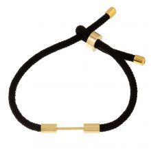 DIY Bracelet - Cordon Nylon Tressé Réglable (23 cm) Black (1 pièce)