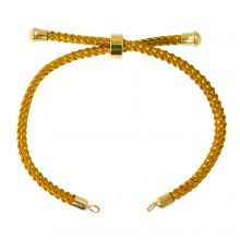 DIY Bracelet - Cordon Nylon Tressé Réglable (22 cm) Honey - Or (1 pièce)