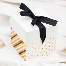 Boîte Cadeau Pop-up (10 x 10 x 10 cm) White-Gold (1 pièce)