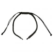 DIY Bracelet - Cordon Nylon Tressé Réglable  (15 cm) Black (1 pièce)
