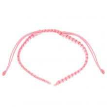 DIY Bracelet - Cordon Nylon Tressé Réglable  (15 cm) Pink (1 pièce)