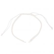 DIY Bracelet - Cordon Nylon Tressé Réglable  (15 cm) White (1 pièce)
