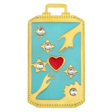 Pendentif Acier Inoxydable Émaillé avec Strass (25.5 x 13.5 x 1 mm) Or (1 pièces)