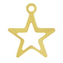 Breloque Acier Inoxydable Etoile (14.5 x 12.5 x 0.6 mm) Or (10 pièces)