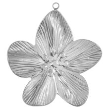 Pendentif Acier Inoxydable Fleur (34 x 31 x 4 mm) Argent Antique (1 pièces)
