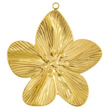 Pendentif Acier Inoxydable Fleur (34 x 31 x 4 mm) Or (1 pièces)