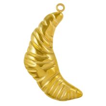 Breloque Acier Inoxydable Croissant (30 x 16.5 x 3 mm) Or (2 pièces)