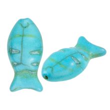 Perles Turquoise Poisson (17 x 17 x 8 mm) Blue Turquoise (5 pièces)