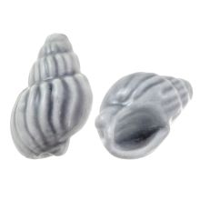 Perles en Céramique Coquille (21x 14 x 12 mm) Cadet Grey (5 pièces)