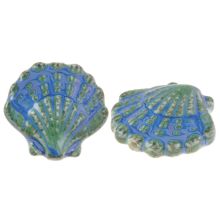 Perles en Céramique Coquille (27 x 29 x 12 mm) Island Blue (1 pièces)