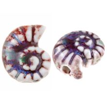 Perles en Céramique Coquille Escargot (17 x 21 x 10 mm) Blueberry (3 pièces)