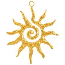 Pendentif Acier Inoxydable Soleil (40.5 x 33 x 2 mm) Or (1 pièce)