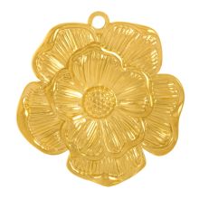 Pendentif Acier Inoxydable Fleur (27 x 25 x 2.5 mm) 18K Gold Plated (1 pièce)