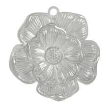Pendentif Acier Inoxydable Fleur (27 x 25 x 2.5 mm) Argent Antique (1 pièce)