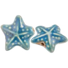 Perles en Céramique Étoile de mer (20 x 21 x 9 mm) Mosaic Blue (3 pièces)