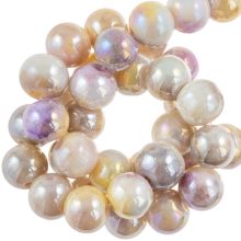 Perles en Verre Électroplaquées (8 mm) Mauve Sahara AB (100 pièces)
