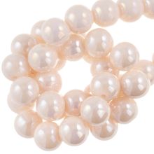 Perles en Verre Électroplaquées (10 mm) Soft Pink AB (39 pièces)