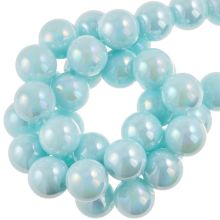 Perles en Verre Électroplaquées (10 mm) Powder Blue AB (39 pièces)