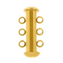 Fermoir Coulissant Multi-Chaînes Acier Inoxydable 3 Rangs (20 x 10 mm) Or (1 pièce)
