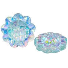 Perles en Verre Électroplaquées Fleur (15 x 8.5 mm) Light Blue AB (5 pièces)