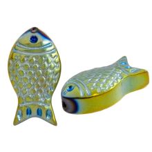 Perles en Verre Électroplaquées (15 x 8 x 5 mm) Green Blue (5 pièces)