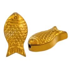 Perles en Verre Électroplaquées (15 x 8 x 5 mm) Or (5 pièces)