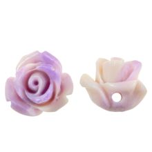 Perles synthétiques en corail Fleur (10 x 10.5 x 8 mm) Misty Lavender (5 pièces)