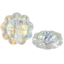 Perles en Verre Électroplaquées Fleur (15 x 8.5 mm) Clear Crystal AB (5 pièces)