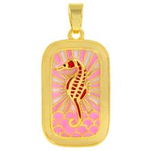 Pendentif Émaillé Hippocampe (26 x 16 x 3.5 mm) Pink (1 pièces)