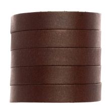 Lacet Cuir Plat (10 x 2 mm) Natural Red Dark Brown (1 mètre)
