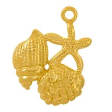 Pendentif Acier Inoxydable Coquillage Étoile de mer (29 x 22 x 4.5 mm) 14K Gold Ion Plated (1 pièce)