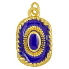 Pendentif Émaillé Chapeau (22 x 13.5 x 5.5 mm) Blue - 18K Gold Plated (1 pièces)
