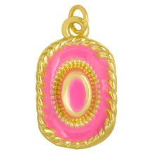 Pendentif Émaillé Chapeau (22 x 13.5 x 5.5 mm) Pink - 18K Gold Plated (1 pièces)