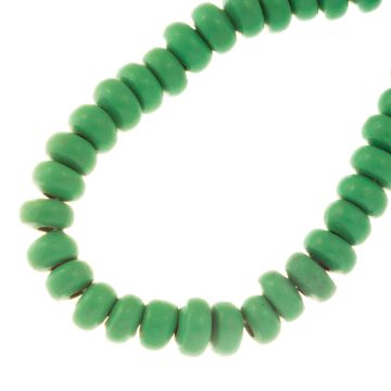 Perles en Céramique (8 - 9 x 4 - 5 mm) Gumdrop Green (37 pièces)