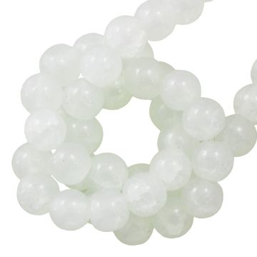 Perles en Verre Craquelé (6 mm) Creamy White (140 pièces)