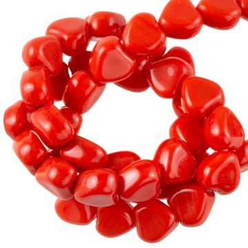 Perles en Verre Coeur (6 x 6 x 4 mm) Fiesta Red (37 pièces)