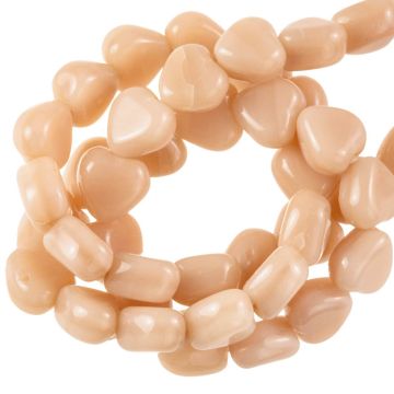 Perles en Verre Coeur (6 x 6 x 4 mm) Apricot (37 pièces)