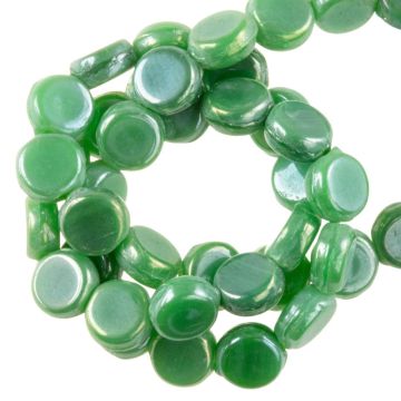 Perles en Verre Disque (5 x 2 mm) Kelly Green (80 pièces)