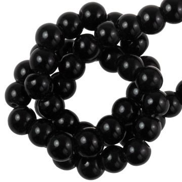 Perles en Verre (6 mm) Black (70 pièces)