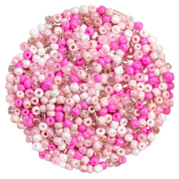 Mélange de Rocailles (3 mm) Mix Color Pearl Pink (50 grammes)