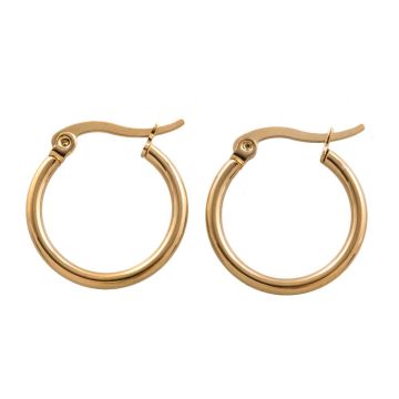 Boucles d'Oreilles Acier Inoxydable (20 x 2 mm) Or (2 pièces)