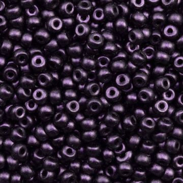 Rocailles Tchèques Mat (4 mm) Dark Purple (15 grammes)