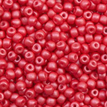 Rocailles Tchèques (3 mm) Hibiscus Pearlshine Mat (15 grammes)