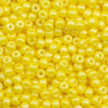 Rocailles Tchèques (4 mm) Lemon Zest Pearlshine Mat (15 grammes)