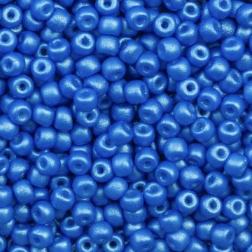 Rocailles Tchèques (4 mm) Classic Blue Pearlshine Mat (15 grammes)