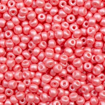 Rocailles Tchèques Mat (4 mm) Sugar Coral Pearlshine (15 grammes)